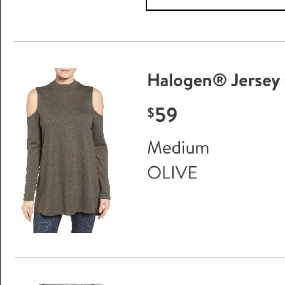 Halogen jersey cold shoulder top